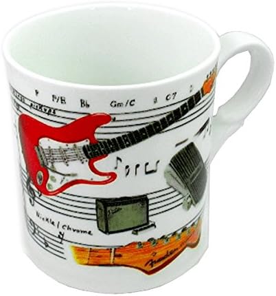 LITTLE SNORING ELECTRIC GUITAR MUG FINE BONE CHINA GIFT BOXED