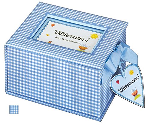 Baby-Schatzkästchen "Willkommen!" (hellblau)