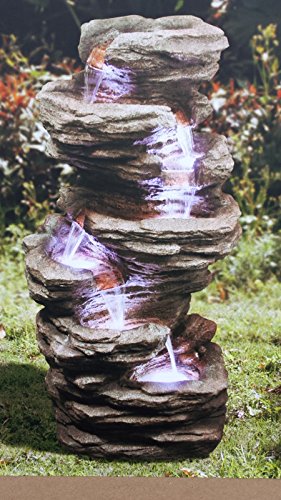 XL- Sehr großer, wunderschöner "Felsen Brunnen" mit LED- Beleuchtung