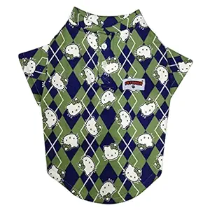 FETCHER Green Cute Kitty Printed Warm Winter Sweatshirt Sweater Jacket Coat for Dogs and Cats | Winter wear (12