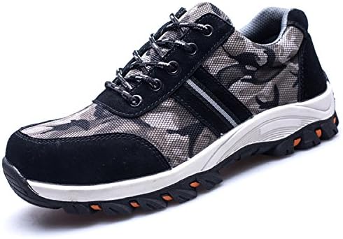 LILY999 Mens Womens Safety Trainers Work Shoes Steel Toe Cap Lightweight Hiker Protective Mid Sole(Black,5 UK)