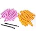FLYing 50CM DIY Manual Hair Curler Magic Spiral Ringlets Stretched Circle Roller 40 Packs (pink&orange)