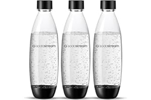 SodaStream Bouteilles fusionnées pour gazéificateur Source, Play, Power, Spirit, Fizzi, 1 litre, lot de 3 (3 x 1 L)