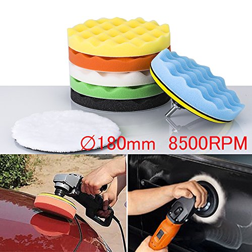 Zipom 8pcs 7â â Polishing Buffing Pad Auto Car Polishers Buffer Set