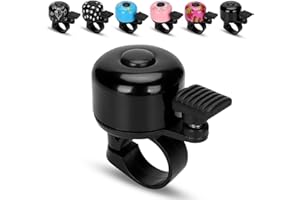 ALUSCOTA Timbre de bicicleta para niños – Timbre de bicicleta para niños, niñas, niños y adultos, 120 dB, mini ruidoso para bicicleta, scooter, triciclo, bicicleta infantil, bicicleta de montaña, accesorios