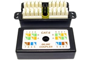 Bluecharge Direct RJ45 Cat6 Inline Punchdown Krone Cable Lead Coupler BLACK