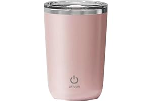 Qcwwy Mieszający kubek do kawy, automatyczne mieszanie kubek do kawy automatyczne mieszanie kubek do kawy magnetyczny mieszający kubek do kawy 350 ml do użytku domowego biura podróży (różowy)