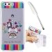 Produktbild Huawei P10 Silikon Handyhülle, Silikon Hülle für Huawei P10 ,Edaroo Cute Fun LustigKarussellMotiv Bunte Malerei Ultra Slim Dünn Klar durchsichtig Transparent Weich Silikon Gummi TPU Gel Schutz Rückseite HandyHülle Bumper Flexibel Schutzhülle Kratzfest Case Cover für mädchen jungs frauen Für Huawei P10