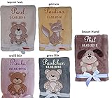 Kuschlige Babydecke SUPER FLAUSCHIG bestickt mit Namen und Datum - 4