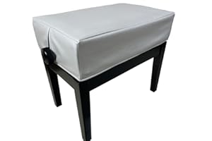 LIYANLIU Abdeckung für Klavier Hocker Schwarz Klavierhocker Anti-Staub Stoff mit Löchern für Einzelsitz Pianobank, Universal Klavierbank Cover von Klavier, Flügel und E-Piano(Single Stool Cover, Offwhite)