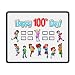 Produktbild lzkky 100. Tag der Schule Logo Extra große Gaming Mousepad, wasserdicht Material Mauspad, genähte Kanten rutschfest Gummi Matten Pads – 3 mm dick |size: 25 x 30 cm – 6 mm schwarz Seite Whipstitch Maus Pad