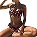 Price comparison product image Clearance!!! Women Swimwear, Sunday Ladies Sexy Plus Size Bikinis Set Swimwear Women Dot Printed Knot Bow Push up Swimsuit Beachwear Two Piece Push up Padded Bikini Bathing Suit (L, Wine)