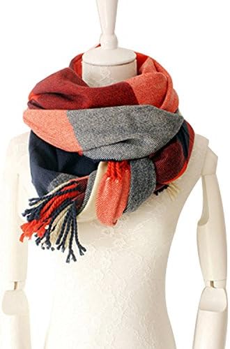 Mocasor Plaid Blanket Scarves for Women, Ladies Fashion Winter Warm Tartan d Long Checked Shawls and Wraps