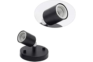 Esoes Spot Orientable Applique Plafonnier Tête Réglable Applique Murale (Ampoule Non Incluse) (Noir)