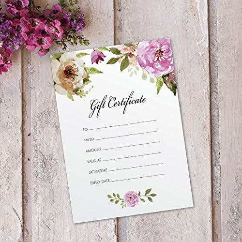 Gift Voucher Beauty Salon Blank Card Coupon Nail Pedicure Manicure, 12 pack (FLC_03)