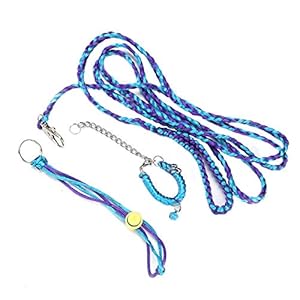 HEEPDD Arnés de hámster, pequeño Animal doméstico, Correa para Caminar, Entrenamiento, arnés de Plomo con Collar de Campana para Mascota, Enano, hámster, Gerbil Rata, ratón, Ardilla(Azul púrpura)