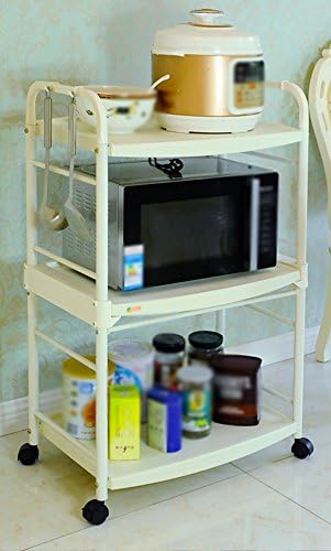 GRJH® Kitchen Shelf Landing Microwave Oven Rack 3 Layers Oven Rack Mobile Electrical Appliances Storage Shelves Waterproof and durable