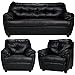 FabHomeDecor Rosabelle Five Seater Sofa Set 3+1+1 (Black) RS.27999.00
