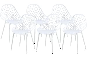 anrekl Juego de 6 elegantes sillas de comedor minimalistas, sillas de cocina, sillas de salón, sillas huecas para cocina, comedor, sala de estar, oficina, cafetería, patas de hierro con patas