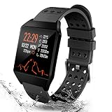 【DISEÑO TÉCNICO E IP68 Reloj Impermeable】pulsera actividad Impermeable Adopta la pantalla IPS semicircular - Más clara y suave para mostrar; 3D Rohms acelerado Censor: ejecuta más rápido que otros Aparatos;El nivel de impermeabilización IP68 más alto puede mantener bien el trabajo bajo la lluvia, salpicaduras de agua, resistente al sudor, incluso si está temporalmente sumergido en aguas profundas, ya que puede funcionar bien