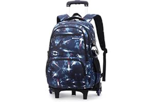 ANSIEDIO Kinder Trolley Rucksack mit Rollen Rolling Schultasche für Mädchen Jungen Schüler Kindergepäck Reisegepäck Laptop Reise Kindertrolley Reisekoffer (Königsblau)