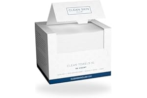 ‎CLEAN SKIN CLUB Clean Skin Club Clean Towel Gesichtstuch XL, 100% USDA zertifizierte dermatologisch & klinisch getestete Gesichtshandtücher, Einweg-Handtücher, Gesichtswaschlappen, Make-up-Entferner, 50 St., 1-Pack