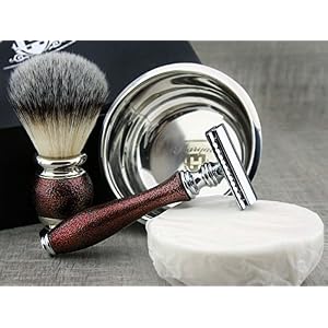 Haryali London Shaving Kit – 5 Pc Shaving Kit – Double Edge Safety Razor - Synthetic Hair Shaving Brush – Shaving Soap… - Image 2