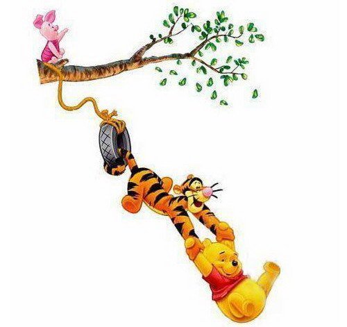 Wandsticker Cartoon Winnie the Pooh / Tigger Schwein auf dem Baum Wandaufkleber Wandtatoo für Kindergarten Baby - 5