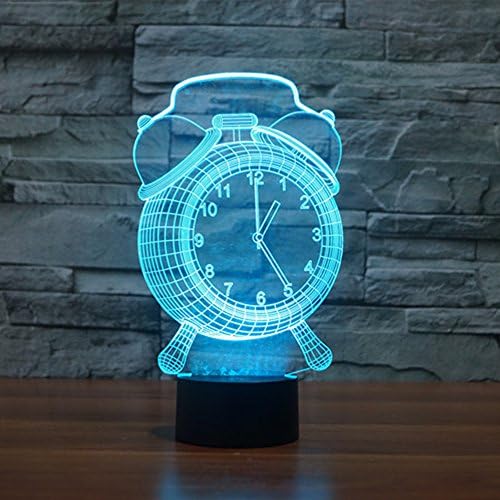 Alisabler 3d Lamp Alarm Clock Night 7 Color Change Best Gift Night Light LED Furnish Desk Table Lighting Home Decoration Toys