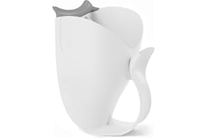 Skip Hop MOBY Haarspülbecher für Babys & Kleinkinder – Sanftes Ausspülen ohne Tränen – Kein Wasser in Augen & Ohren – Ergonomischer Griff, BPA‑frei, spülmaschinengeeignet - weiß