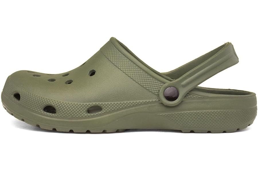 Shoe Zone - Adults Khaki Slip On EVA Clog Sandal