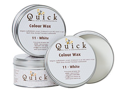 Quick Weiße und Graue Kreidewachs oder Kalkwachs - Finish für KreideFarbe (Weiß oder White, 375 Gramm)