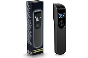 LVOZIZE Termómetro Digital, Termometro Infrarrojos sin Contacto, Termometro Digital Frente con Alarma de Fiebre, Pantalla LCD, ℃ y ℉ Conmutable, Lectura Instantánea, Termometro Bebe Adultos (Negro)