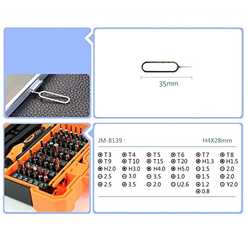 Handy elektronik set, 45 in 1 mit Reparatur Werkzeug set für Handy smartphone wie Apple iPhone 7 6s 6 5s 5 und Samsung s5, Tablet, PC, Laptop, Uhr, Kamera, Brille - 3