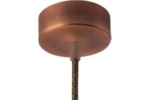 AMARCORDS - Rosone Lampadario in metallo, coprifili per lampada completo di accessori fermacavo viti e staffa da soffitto. Diametro 77mm altezza 26mm colore BRONZO