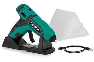 VONROC Pistola colla a caldo a batteria 4V - 1.5Ah. Include 80 stick di colla Ø7x100mm