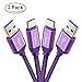 Produktbild USB Typ C Schnelles Laden Kabel, Typ C 2 Pack, acocobuy 6.6 ft/2 M USB C Lang Kabel Nylon Geflochtene Schnur Samsung Note 8 Kabel Schnell-Ladegerät 3.0 Für S8 LG G6 V30 Pixel 2 x l Mate 10 pro violett