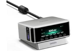 UGREEN Nexode Pro 300W USB-C-laddare med 8 portar, Smart-skärm och Control
