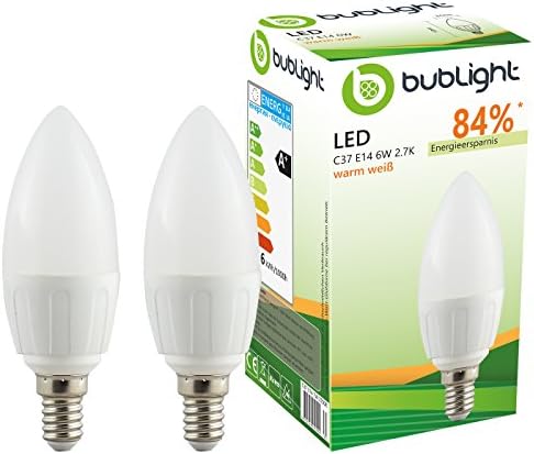 2 x Bublight LED Light E14 6 W Replaces 40 W Light Bulbs (A + + Energy Rating A 2700 Kelvin Warm White)