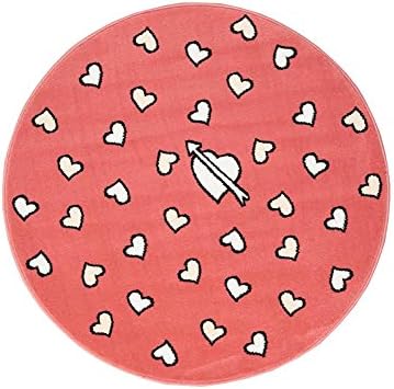 Glow In The Dark Pink With White Hearts Rug