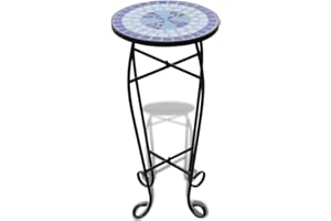 ‎VIDAXL vidaXL Mozaikowy stolik boczny, niebiesko-biały