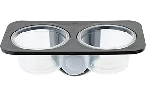 SM SunniMix Futterschale Futternapf Doppelnapf mit Saugnapf für Terrarium Reptilien