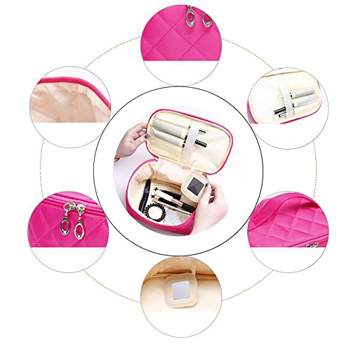 Dame Make-up Kulturbeutel Organizer Kosmetiktasche Beutel Dusch-Tasche für Reisen Tasche Koffer Große Kapazität Tragbare Toilette Reisetasche mit Griff und Spiegel - 2