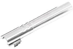 AIRSOFT GANG Airsoft Softair Parts Ausrüstung 5KU 5" Zoll Stainless Steel Outer Barrel Edelstahl Außenlauf +11mm CW für Tokyo Marui Hi-Capa 5.1 GBB Silber