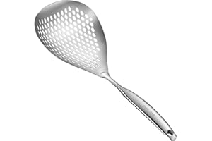 AZONELIFE Espumadera de Acero Inoxidable, Diámetro 14,5 cm Cuchara Coladora de Cocina, Cucharas Ranuradas de Metal, Cucharón de Colador para Pasta, Skimmer Colador de Espuma para Cocinar/Escurrir/Freír