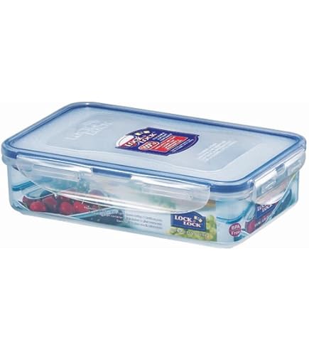 2 Stück Lock & Lock Frischhaltedosen Rechteckig 2,4 L – Transparent, BPA-frei, Stapelbar, Mikrowellengeeignet