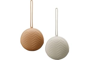 WESWEET Silicone Soother Dummy Case Pacifier Holder Case- 2 PCS Dummy Holder Storage Box Container - Easy to Clean (B-Coffee/Grey)