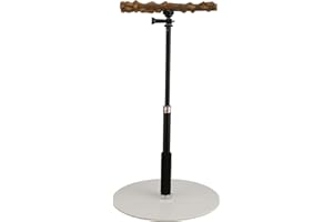 AYAYU Supporto per Trespolo da Addestramento per Pappagalli, Trespolo per Uccelli Staccabile All'aperto con Altezza Regolabile da 37 Pollici, Base, Supporto da Viaggio per Giochi di Uccelli per Conure