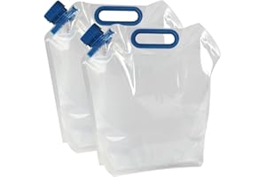 Fezf 2PCS Bidón de Agua Plegable, 15L Recipiente de Agua Plegable, Contenedores de Agua Potable, Contenedor de Agua Plegable y Portátil, para Viaje, Acampar Senderismo Picnic BBQ