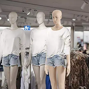 RAVIZAA Womens Straight Skin Full Body Mannequin with Hair Wig 1 Pcs